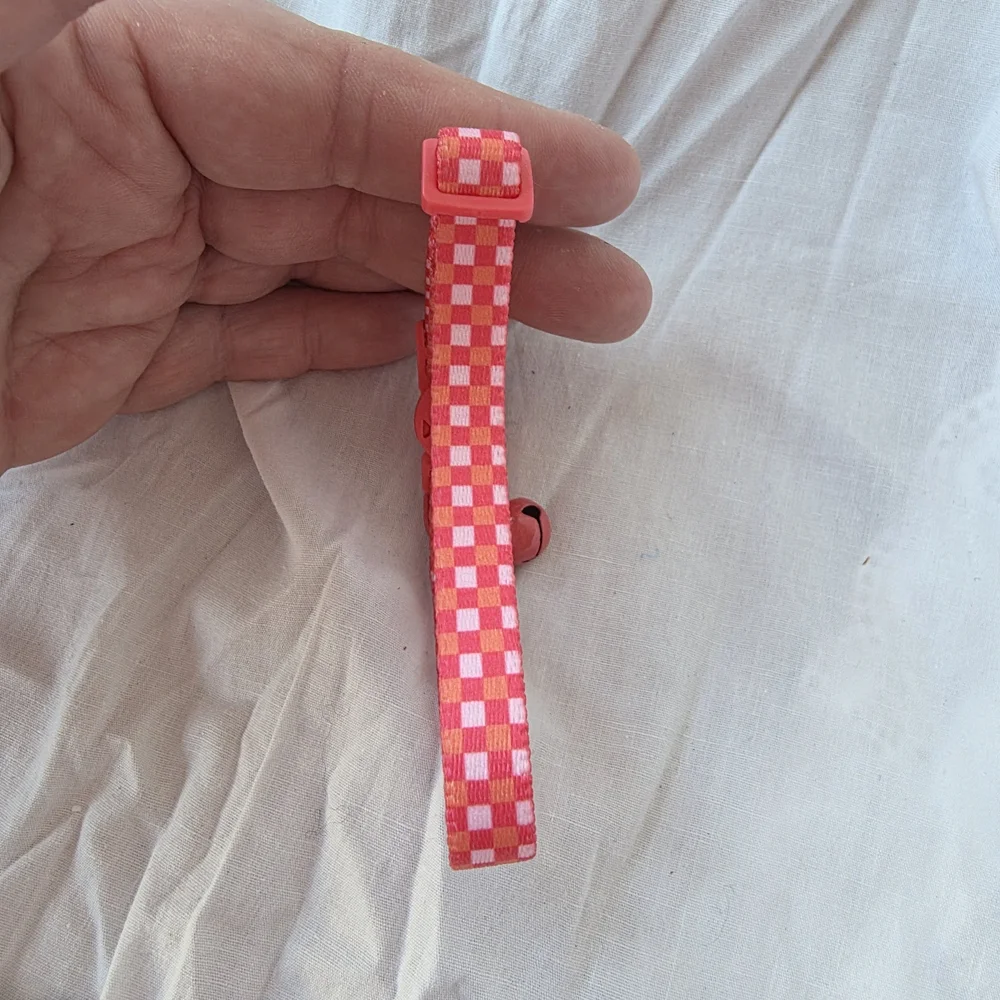 Pink Checkered Cat Collar